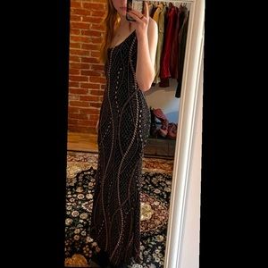 Black and rose gold formal dress